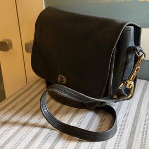 Original Bell USA vintage bag, leather, navy blue